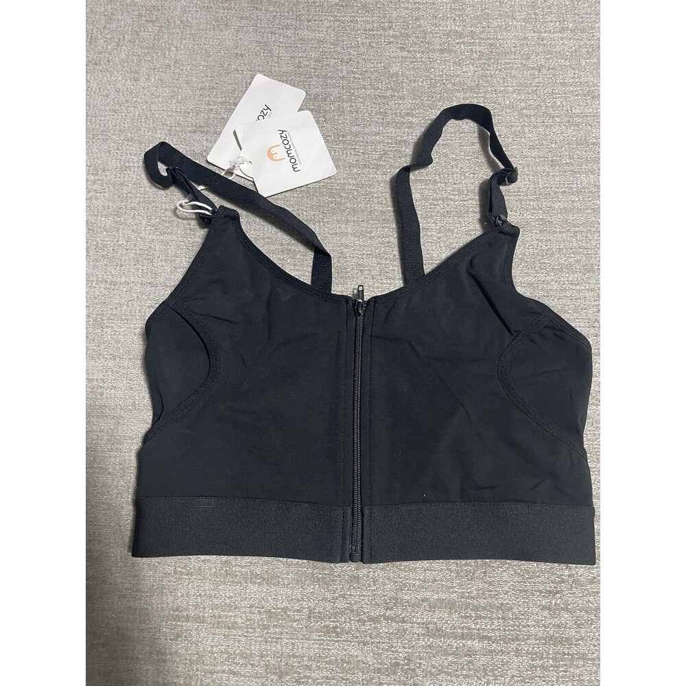 Momcozy Women's Size Medium Black Cotton Hands Free Pumping Nursing Bra NWT